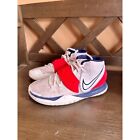 Nike Kyrie 6 Basketball Shoes - White Blue Red - High tops - Kids Size 3.5 youth