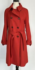 Ann Taylor Pleat Back Red Trench Coat Women’s Petite MP New W/out Tags.