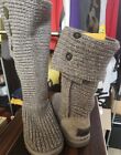 UGG Australia Women’s Size 8 Cardy Knit Gray Sweater Boots Buttons