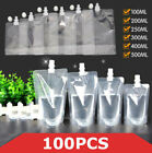 100pcs 100ml-500ml Spout Bags Stand Up Packed Pouch With Cap Nozzle Liquid Juice