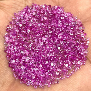 100 Pcs Natural Pink Sapphire 1.5mm Round Cut Loose Gemstones Wholesale Lot