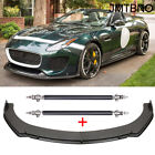 For Jaguar F Type XE XF XJ Carbon Front Bumper Lip Spoiler Splitter + Strut Rods (For: Jaguar F-Type SVR)