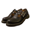 Dr Martens 8065 Mary Jane Oxford Smooth Black Leather Double Buckle Womens 9 NEW