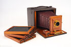 Rochester Optical Premo D 4x5 Large Format Plate Camera Antique w 3 Holders V24