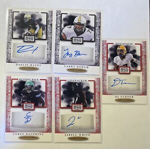 5 Card Auto Autograph Lot All Rc Rookie Sage Premier NFL NCAA Football Draft