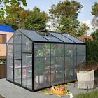 6x8FT Polycarbonate Walk-in Garden Greenhouse Heavy Duty Alu Kit w/Lockable Door