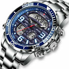 LIGE FOXBOX Men Digital Watches Big Dial Steel Wristwatch Male LED Quartz Watch