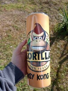 Donkey Kong Gorilla Glue 20oz Skinny Tumbler | Sublimation | Lid With Straw
