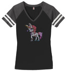 Women's Unicorn T-Shirt Ladies Tee Shirt S-4XL Bling V-Neck
