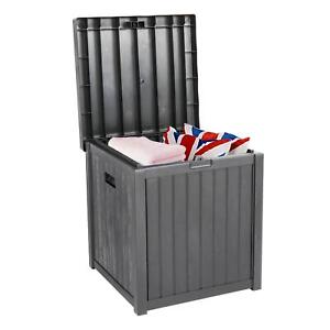 New Storage Deck Box Resin Garden Outdoor Organizer 51 Gal Bin Waterproof