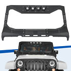 For Jeep Wrangler JK 07-18 Armor Windshield Frame Cover Visor Cowl w/ LED Lights (For: 2008 Jeep Wrangler Sahara)