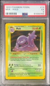 Pokémon TCG Muk #28 - 1999 WOTC Fossil Unlimited HOLO PSA 5 EXCELLENT