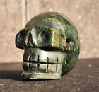 Mexican Pre Columbian Aztec Green Stone Jade Skull Pendant Maya
