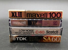 Lot of 4 Blank Audio Cassette Tapes 3 New 1 Used Maxell, TDK Scotch    B6