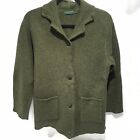 Gaeltarra Irish Cardigan Sweater Pure New Wool Pockets Sz XS Long Loden Green