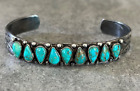 OLD Vintage Native American Navajo Teardrop Turquoise  Sterling silver Bracelet