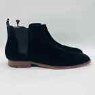 Aldo Boots Mens 12 Black Suede Chelsea Ankle Casual Block Heel Almond Toe Shoes