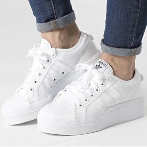 Adidas Originals Nizza Platform Women's Sneaker Athletic Shoe White Trainer #322