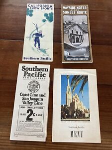 New ListingVintage Southern Pacific Railroad Travel Brochure Menu Lot