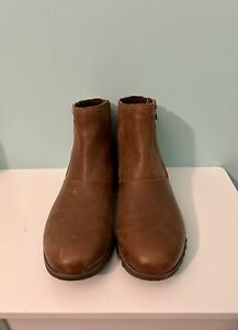 Sorel Harlow Womens Size US 9.5 Brown Zip Waterproof Leather Boots NL3735-242