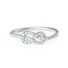 950 Platinum 0.18 Ct. Genuine Diamond Infinity Knot Engagement Ring Fine Jewelry