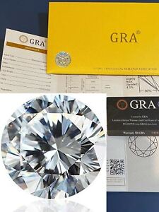 Loose Moissanite Real Gem Stone W. GRA Certificate 3-12mm 0.1-6ct VVS1 D Round