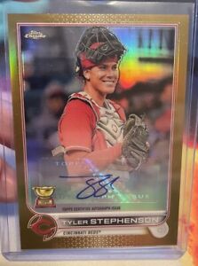 New Listing2022 Topps Chrome #ACTST Tyler Stephenson Auto /50 Gold Refractor Rookie Cup