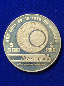 🌟 1985 Mexico 500 Peso 1/2 oz Proof Gold Coin 1986 World Cup Coin MEXICAN MINT