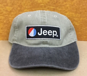 Rare Jeep Garment Washed Adjustable Strap Back Cap Hat New Old Stock