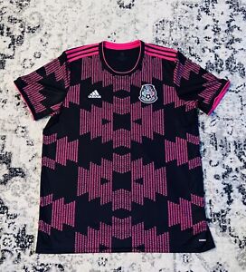 adidas Mexico Home Jersey Men's Size 2XL Soccer - Black/Real Magenta FT9648