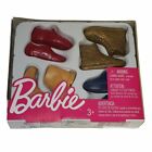 Barbie Ken Shoes Pack Accessories Mattel Brand New 4 Pairs Tan Gold Blue Red