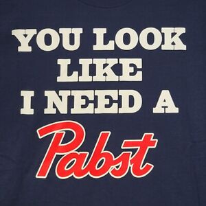 PBR Pabst Blue Ribbon SHIRT Adult Extra Large BLUE RED BEER CASUAL BREWING NWT