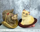 Miniature Lenox Victorian Cat on Hat Cowboy Hat Kitten Mini Figurine 1
