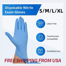 1-3000Pcs Gloves 4 Mil Medical Nitrile Exam Latex Free Disposable Glove S/M/L/XL