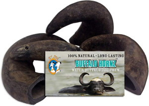 4 Pack of Buffalo Hornz Small Long Lasting 100% Natural Water Buffalo Horn Dog C