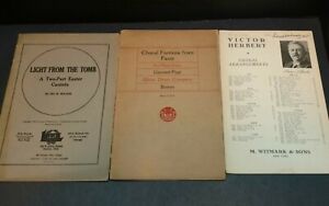 New Listing3 Antique Sheet Music Books Choral Arrangements Mixed Voices Easter CantatM28