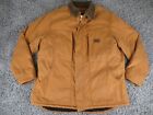 Dickies Jacket Men Large Brown Duck Canvas Quilt Lined Insulated Workwear Collar