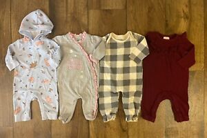 Baby Girl 0/3 Months Rompers Long Sleeved 1 Piece Outfits Clothes Lot
