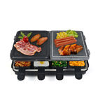 Dual Raclette Grill Non-Stick Plate Cooking Stone Electric Tabletop Cooker