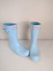 Hunter Original Short Rain Boots AQUA Blue Women Size 8 NICE WFS1000RGL