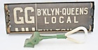 Vtg Brooklyn NYC To Queens NY Trolley Bus Subway Hanger & No.3 Route Sign Marker