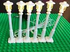 New 6 White Lamp Post led street light for lego usb connected 6 posts