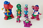 Lot 6 Vintage 1992 Barney & Baby Bop Coin Bank Dinosaur Figures Toy Lyons Group