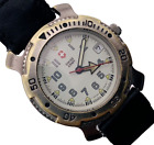Victorinox Swiss Army Men's Watch Analog White Dial Date Black Nylon Strap 36074
