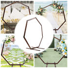 Rustic Wood Heptagon Wedding Arch Thicken Wooden Backdrop Stand For Party Events