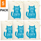 5 PACK Cotton Shoulder Tote Bag Canvas shopping bag Casual Bulk Grocery Bag Lot