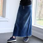 NWT Be-Girl Long Modest 5 Button Fly Stretch Denim Size Large L Maxi Denim Skirt