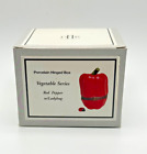 PHB Porcelain Hinged Box Red Pepper With Ladybug Trinket Midwest 34567 ~ New
