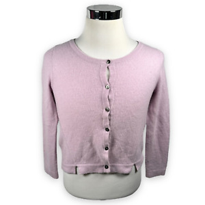 Pure Collection Cardigan Sweater Womens 8 10 Pink 100% Cashmere Button Light