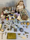 Large lot Antiques & Vintage Curios toys, needlework, boxes, currency, buttons..
